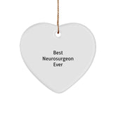 Funny Neurosurgeon Gifts from Friends for Best Neurosurgeon Ever Heart Ornament, Christmas Unique Present - Image 1
